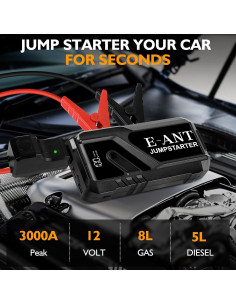 Arrancador de Batería E-Ant 3000A 12V con Luz LED 2