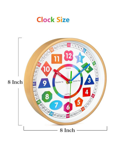Reloj de Pared Silencioso AIRUIFU 20.32 cm Multicolor