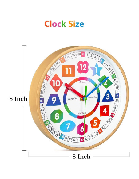 Reloj de Pared Silencioso AIRUIFU 20.32 cm Multicolor