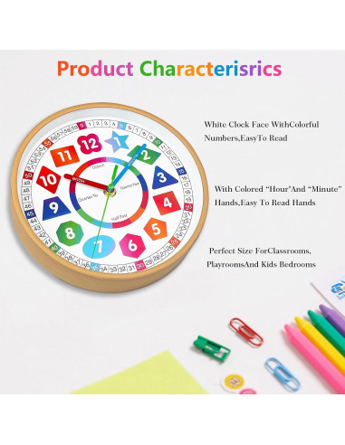 Reloj de Pared Silencioso AIRUIFU 20.32 cm Multicolor