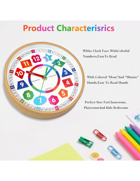 Reloj de Pared Silencioso AIRUIFU 20.32 cm Multicolor