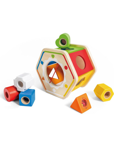 Clasificador de Formas de Madera Hape E0516 - 6 Bloques Coloridos