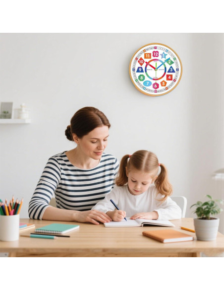 Reloj de Pared Silencioso AIRUIFU 20.32 cm Multicolor