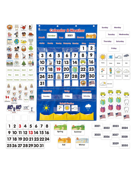 Calendario y Gráfico del Tiempo Learn Tower Multicolor 70x111 cm