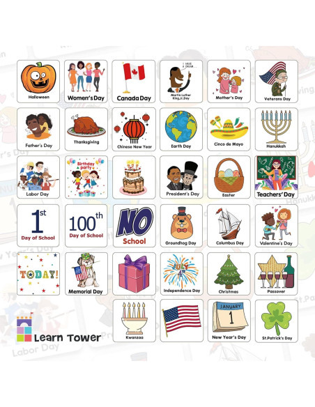 Calendario y Gráfico del Tiempo Learn Tower Multicolor 70x111 cm