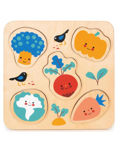 Rompecabezas de Verduras Mentari - Juguete de Madera 20x20 cm