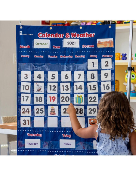 Calendario y Gráfico del Tiempo Learn Tower Multicolor 70x111 cm