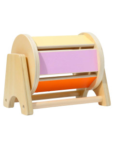 Tambor Arcoíris Giratorio Montessori Mama - Juguete Educativo de Madera para Bebés 6-12 Meses