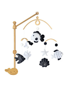 Móvil Montessori de Pescado VN3BTOY para Cuna - Alto Contraste