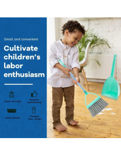 Escoba y Recogedor Pequeño para Niños WDDBHSKN Azul 2