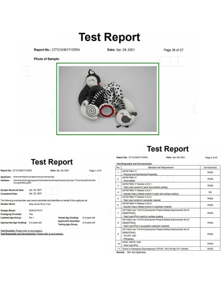 Juguete de Peluche Espiral XIXILAND para Bebés 0-18 Meses