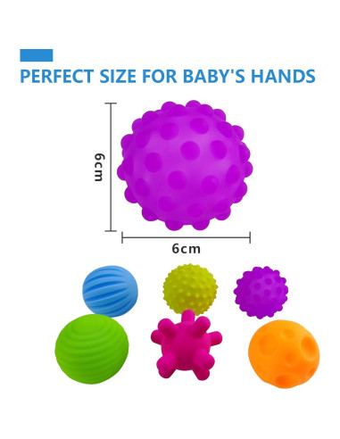 Pelotas Sensoriales Vintage para Bebés - 6 Piezas Multicolor