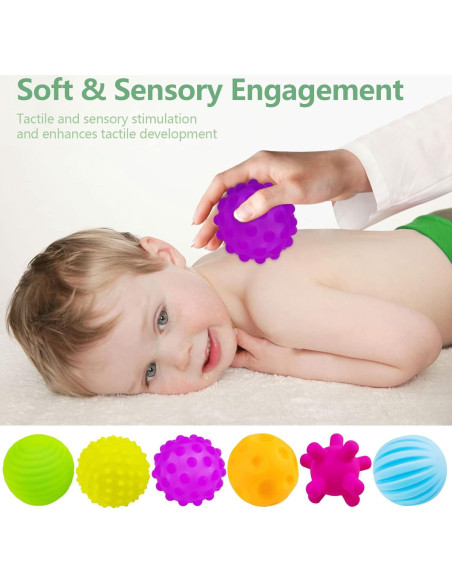 Pelotas Sensoriales Vintage para Bebés - 6 Piezas Multicolor