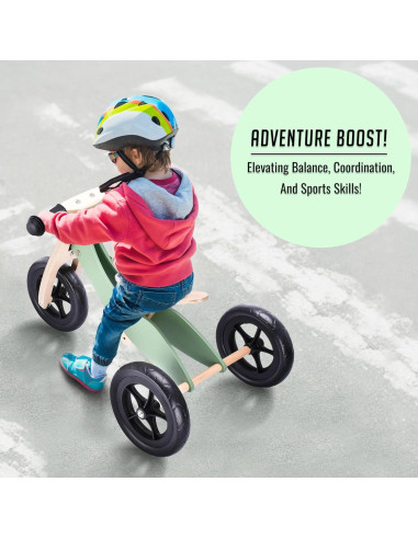 Bicicleta de Equilibrio de Madera Banana Bike Verde 76.2 cm