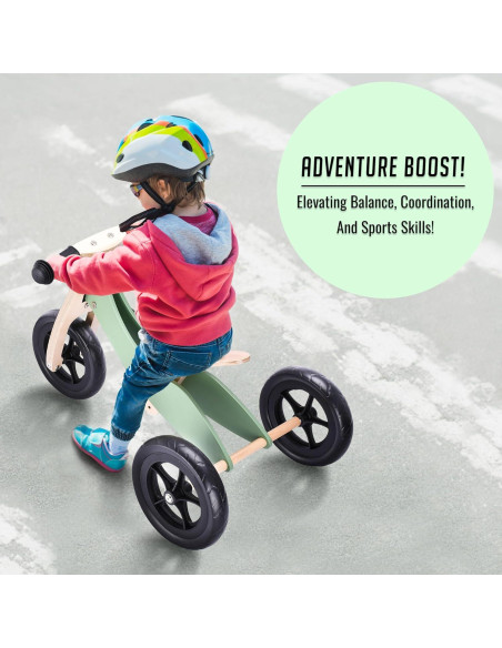 Bicicleta de Equilibrio de Madera Banana Bike Verde 76.2 cm