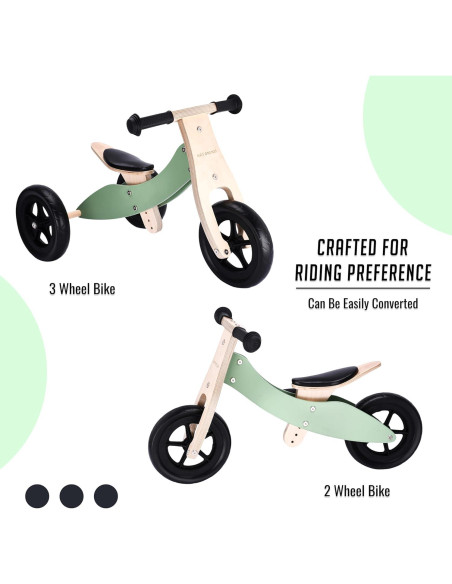 Bicicleta de Equilibrio de Madera Banana Bike Verde 76.2 cm