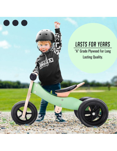 Bicicleta de Equilibrio de Madera Banana Bike Verde 76.2 cm