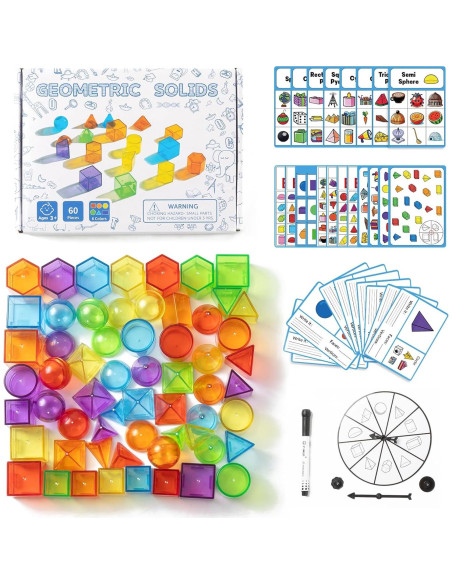 60 Piezas de Formas Geométricas 3D Odoorgames para Aprendizaje
