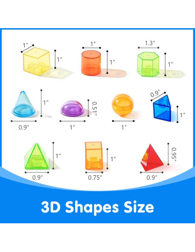 60 Piezas de Formas Geométricas 3D Odoorgames para Aprendizaje