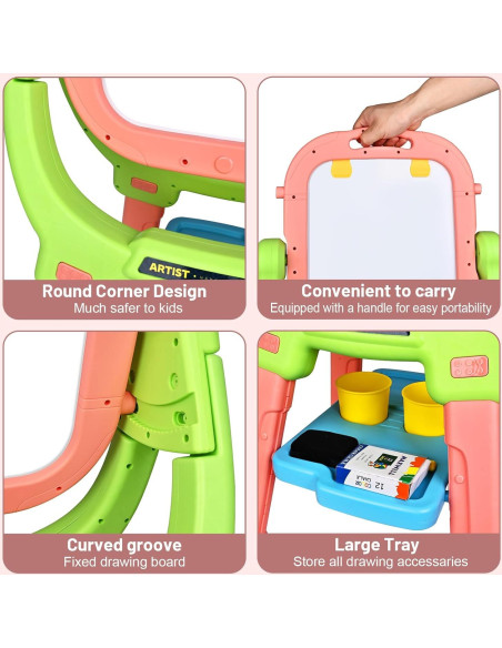 Caballete de Arte Infantil Breibowski Doble Cara Plegable 84cm