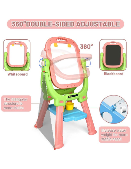 Caballete de Arte Infantil Breibowski Doble Cara Plegable 84cm