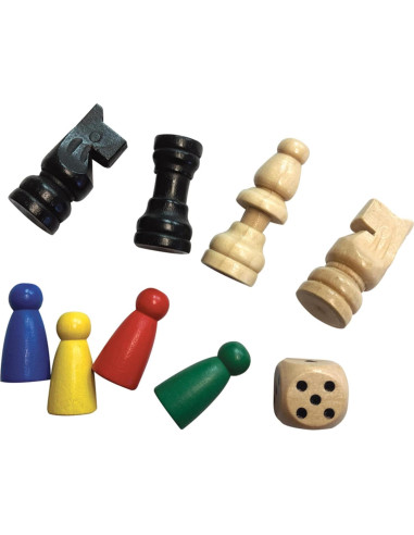 Juego de Ajedrez y Ludo Casa de Canicas - 2 en 1 Familiar