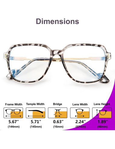 Gafas de bloqueo luz azul VISOONE modelo Remy tamaño grande