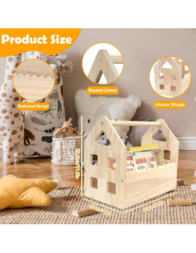 Estantería Montessori Casa Madera Pino 30.5x20x29.5cm