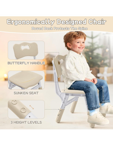 Juego de Mesa y Sillas Ajustable GITAWUSA para Niños 3-8 Años