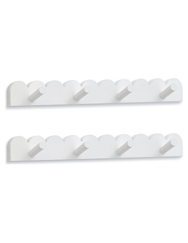 Percheros de Pared Leinuosen 2 Piezas Blanco 8 Ganchos