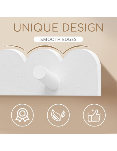 Percheros de Pared Leinuosen 2 Piezas Blanco 8 Ganchos