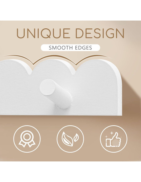 Percheros de Pared Leinuosen 2 Piezas Blanco 8 Ganchos