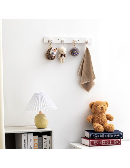 Percheros de Pared Leinuosen 2 Piezas Blanco 8 Ganchos