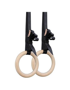 Anillas de Gimnasia Titan Fitness 32mm Madera Antideslizante 600kg