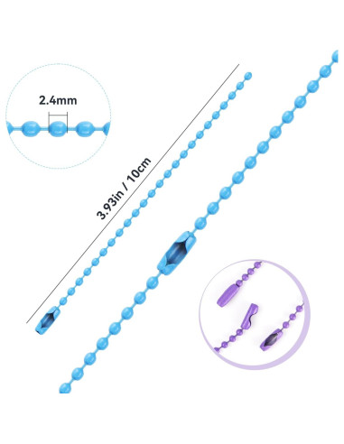 Cadena de Bolas de Metal Yuntop 200 Pcs 10 cm 2.4 mm DIY