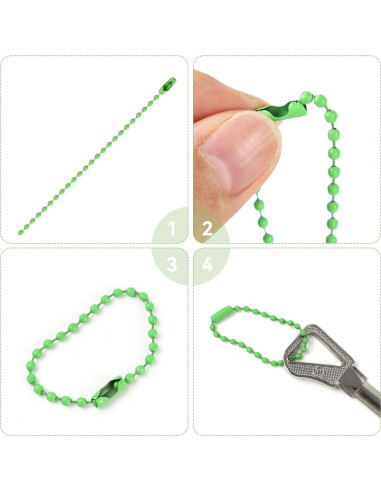 Cadena de Bolas de Metal Yuntop 200 Pcs 10 cm 2.4 mm DIY