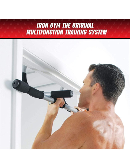 Barra de Dominadas Iron Gym Original Ajustable para Puerta
