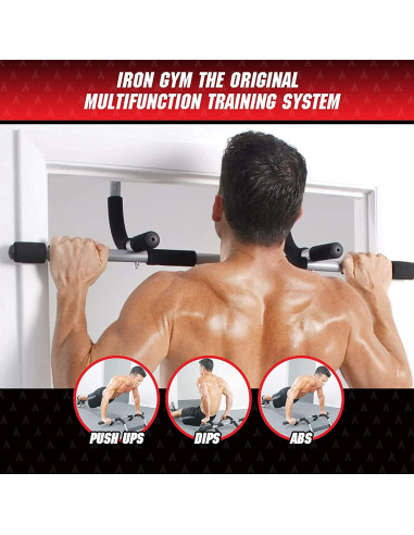 Barra de Dominadas Iron Gym Original Ajustable para Puerta