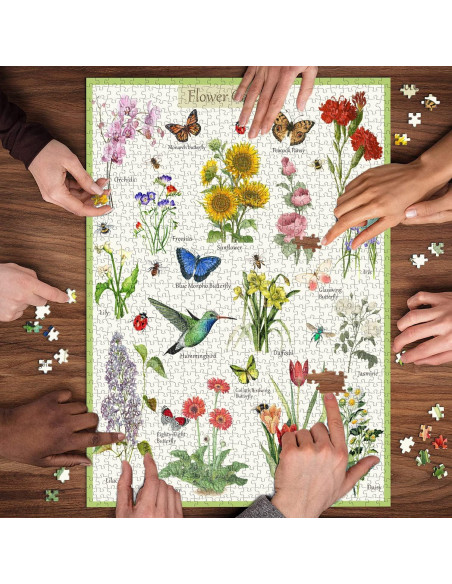 Rompecabezas Vintage de Flores 1000 Piezas PICKFORU 50x70cm