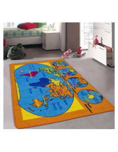 Alfombra de Área Colorida Mapa Mundial Champion Rugs 0.91x1.52m