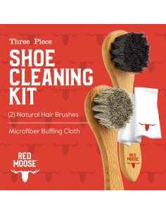 Kit de Brillo para Zapatos Red Moose - 3 Piezas con Cepillos y Paño 2
