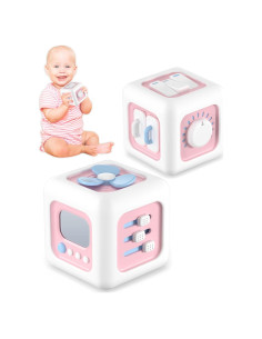 Cubos Ocupados 6 en 1 Kidific Rosa Juguete Montessori 1-3 Años