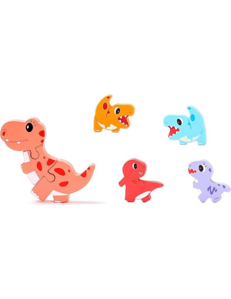 Rompecabezas de Madera Montessori GRINNNIE Dinosaurios 5 Huevos