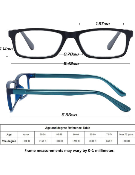Gafas de lectura RaoOG con bloqueo luz azul y bisagra flexible