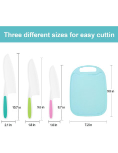 Set de cuchillos para niños DIKAKO 4 piezas con tabla de cortar 2