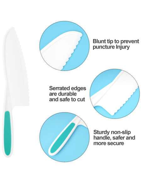 Set de cuchillos para niños DIKAKO 4 piezas con tabla de cortar