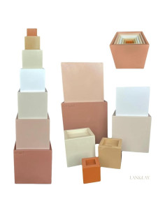Bloques de Apilamiento de Madera LAN&LAY para Niños 1-3 Años