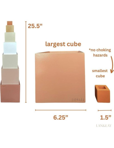 Bloques de Apilamiento de Madera LAN&LAY para Niños 1-3 Años