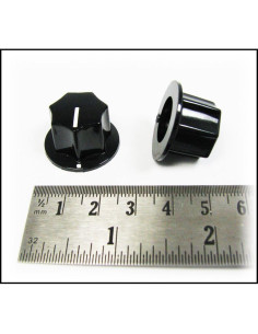 Perillas de Potenciómetro C. B. Gitty 2 Piezas Negro 6mm 2
