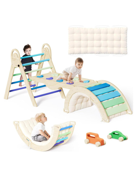 Conjunto de Escalada Montessori Pikler con Cojín y Arco - 9 Modos
